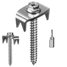 Fence Staples,Fence Nails for Softwood, Reusable Wire Fence Staples Screws for Mesh & Woven Fencing, 50Fence Fasteners