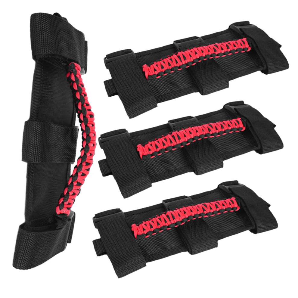 Vehicle Woven Grab Handles 4Pcs Automotive Grab Handle Handles For Car Roof Stylish And Secure Grip 6493810963094
