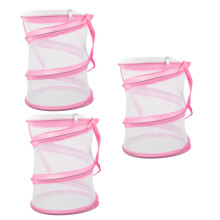 Butterfly Habitat Breeding Cage Insect Protection Net Pink Fabric Pack of 3