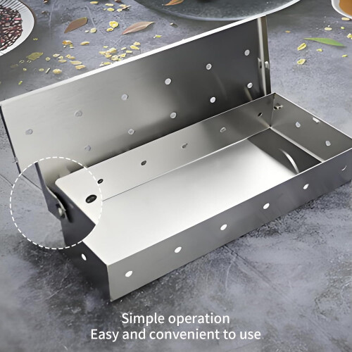 BBQ Smoker Box for Charcoal Grill, for Camping, Universal Fit 2