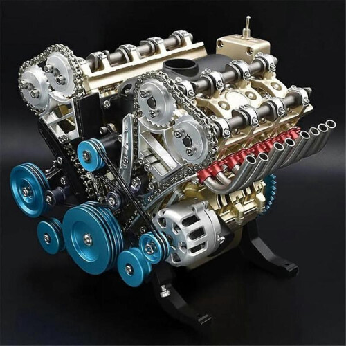 Model Engine Kit for Adult, 8-Cylinder Metal Car Engine Model Kit, Resin DIY Car Engine Assembly Kit Model 1