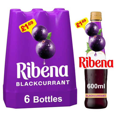 Ribena Ribena Blackcurrant Squash 600ml (Pack of 6) 1