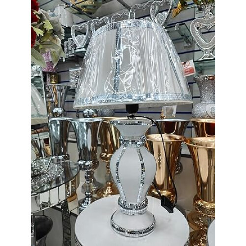 Silver Straight Line Lamp 25x65Cm