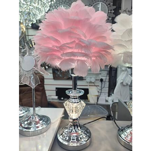 Feather Lamp Pink Dual Light 20x54Cm