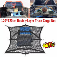 6 Hook Cargo Net for Truck Bed Extra Large Bungee Pickup Trailer 120cm x 120cm
