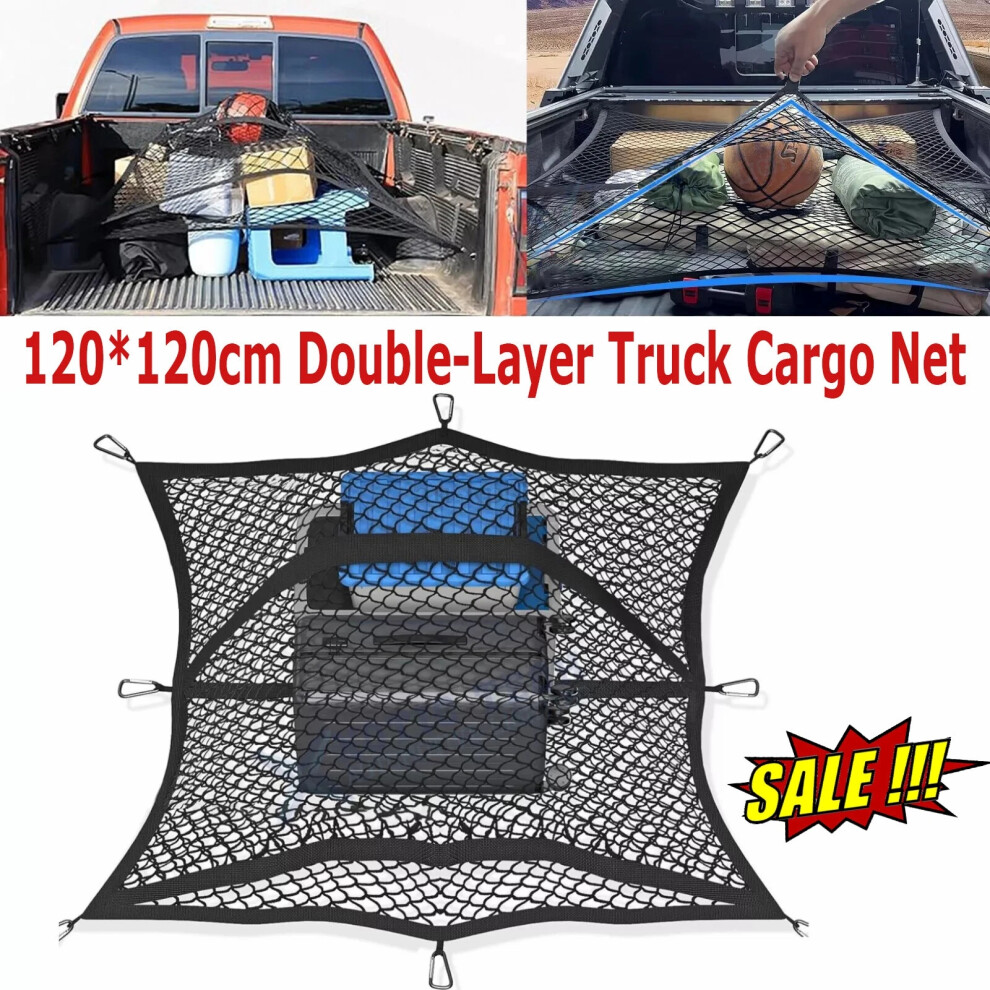 6 Hook Cargo Net For Truck Bed Extra Large Bungee Pickup Trailer 120Cm X 120Cm 6963794027841