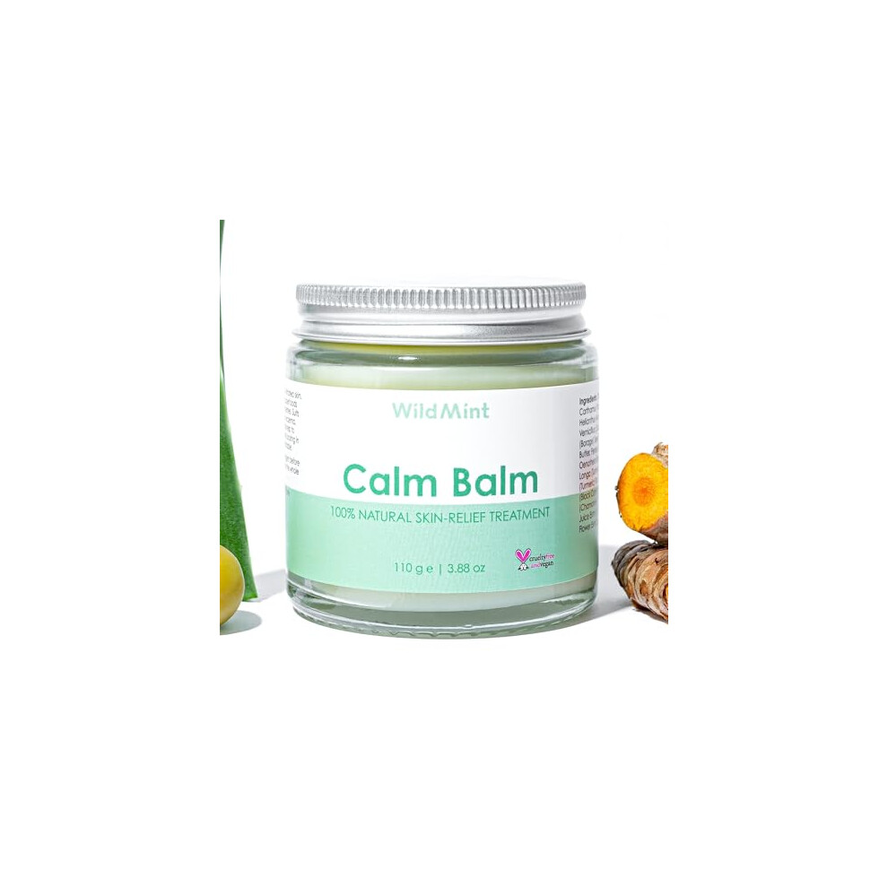 WildMint Calm Balm 100% Natural Relief Treatment for Sore, Itchy & Dry Skin | Intensive Shea Butter Moisturiser Suitable for Baby with Sensitive Skin