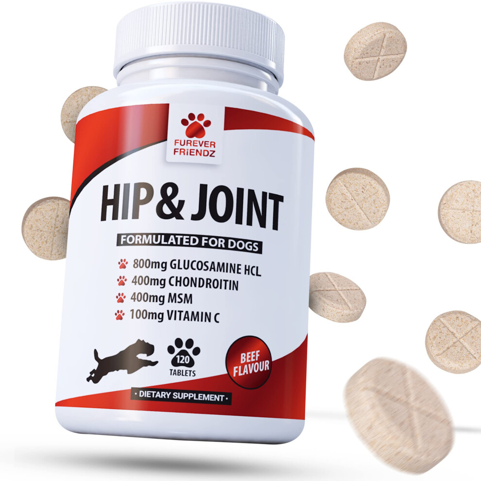 Furever Friendz Pet Supplies Furever Friendz Joint Supplements For Dogs - Chondroitin, Glucosamine Dog Supplements - Dog Joint Supplements For Senior Dogs With Vit C & Msm - Dog