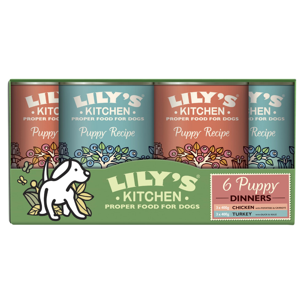Lily's Kitchen Natural Puppy Wet Dog Food Multipack -Free Recipe 6 X 400G Grain