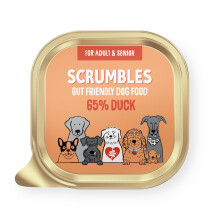 Scrumbles Duck Natural Wet Dog Food, Grain Free Recipe with 65% Duck and Slippery Elm, 12x 150g