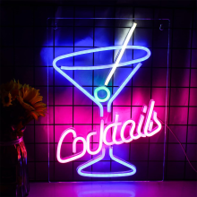 Cocktails Neon Light Sign, Neon Light Bar Neon Sign for Wall Decor
