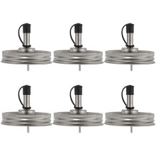 6pcs Less Steel 70mm Regular Mouth Mason Jar Pour Spout Lids with Caps for O Oil C