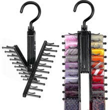 2pcs Tie Rack Holder,tie And Belt Hanger with Non-slip Clips,360 Degree