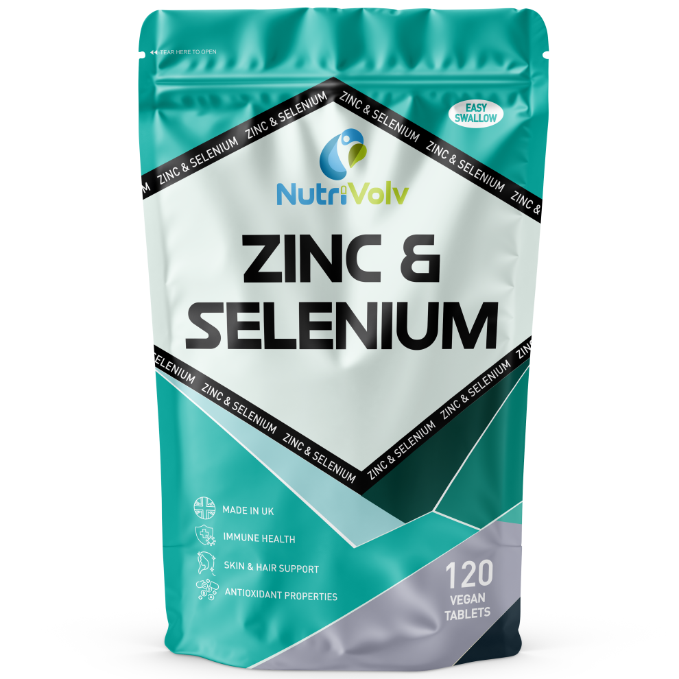 New Nutrivolv Zinc & Selenium 120 Tablets – Picolinate & Selenomethionine – Vegan Immune Support & Antioxidant Formula