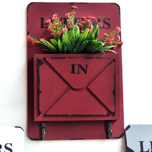 Mail Box Letter Rack Mounted Mail Sorter Stora Box Key Hooks Ding H ( Re 1