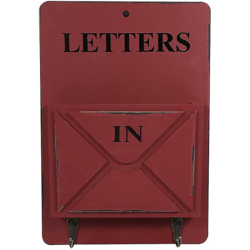 Mail Box Letter Rack Mounted Mail Sorter Stora Box Key Hooks Ding H ( Re