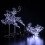 Noma 96cm Two White Flexi Reindeer With Sleigh Decoration (2525016) 1