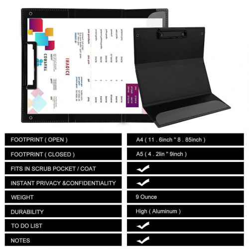 Foldable Portable Writing Storage Office Nursing Clipboard for Doctors Students 1
