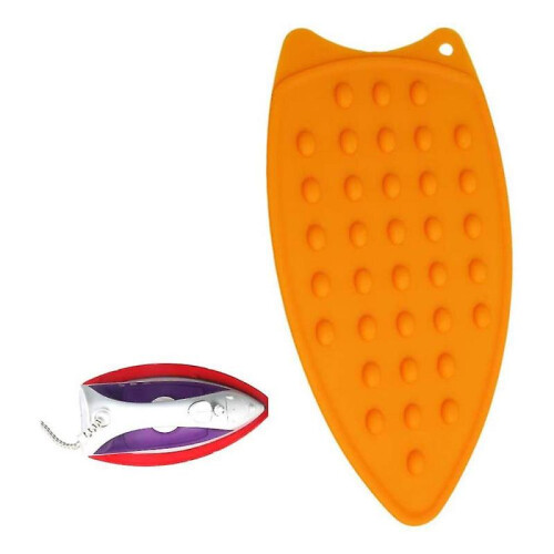 (orange) Multipurpose Silicone Iron Rest Pad Hot Resistant Mat 1