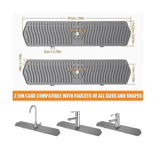 2pcs Kit Sink Splash Faucet Mat Splash Catcher, Catcher Tray, Purpose for Kit D 2