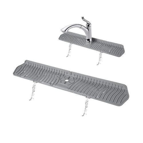 2pcs Kit Sink Splash Faucet Mat Splash Catcher, Catcher Tray, Purpose for Kit D 1