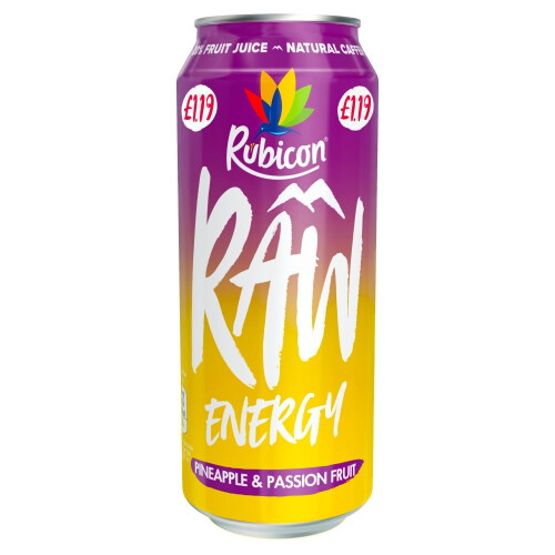 Rubicon Rubicon Raw Energy Pineapple & Passion Fruit 500ml (Pack of 12)
