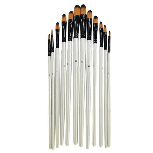 Artist Brush, 12 Piece Curved Brush Set, Ing Brush Se