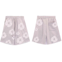 (Extra Large, gray) 2024 Denim Tears Kapok Print Unisex Casual Shorts