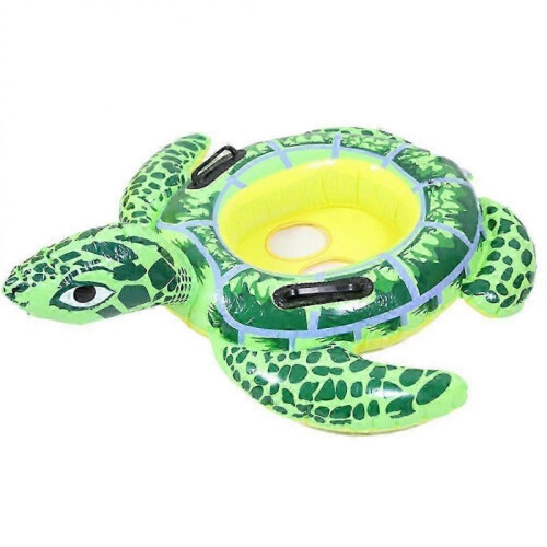 Baby Turtle Ride Swimming Ring, Inflatable Pool Float for Toddlers 2