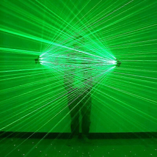 (100 rays, Left hand) Green Laser Gloves, Led Stage Performance Props For Party Stage Laser Show 1