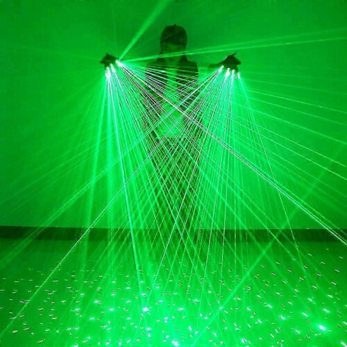(100 rays, Left hand) Green Laser Gloves, Led Stage Performance Props For Party Stage Laser Show