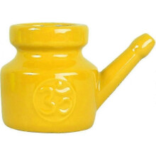 Yellow Ceramic Neti Pot, 350ml - Durable, Leak-Proof Nose Cleaning Pot for Nasal Flushing - Men and Women