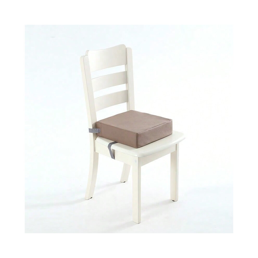 (Brown (waterproof technical leather), 32*32*8) Baby booster seat cushion children's dining seat cushion thickened heightened dining chair cushion