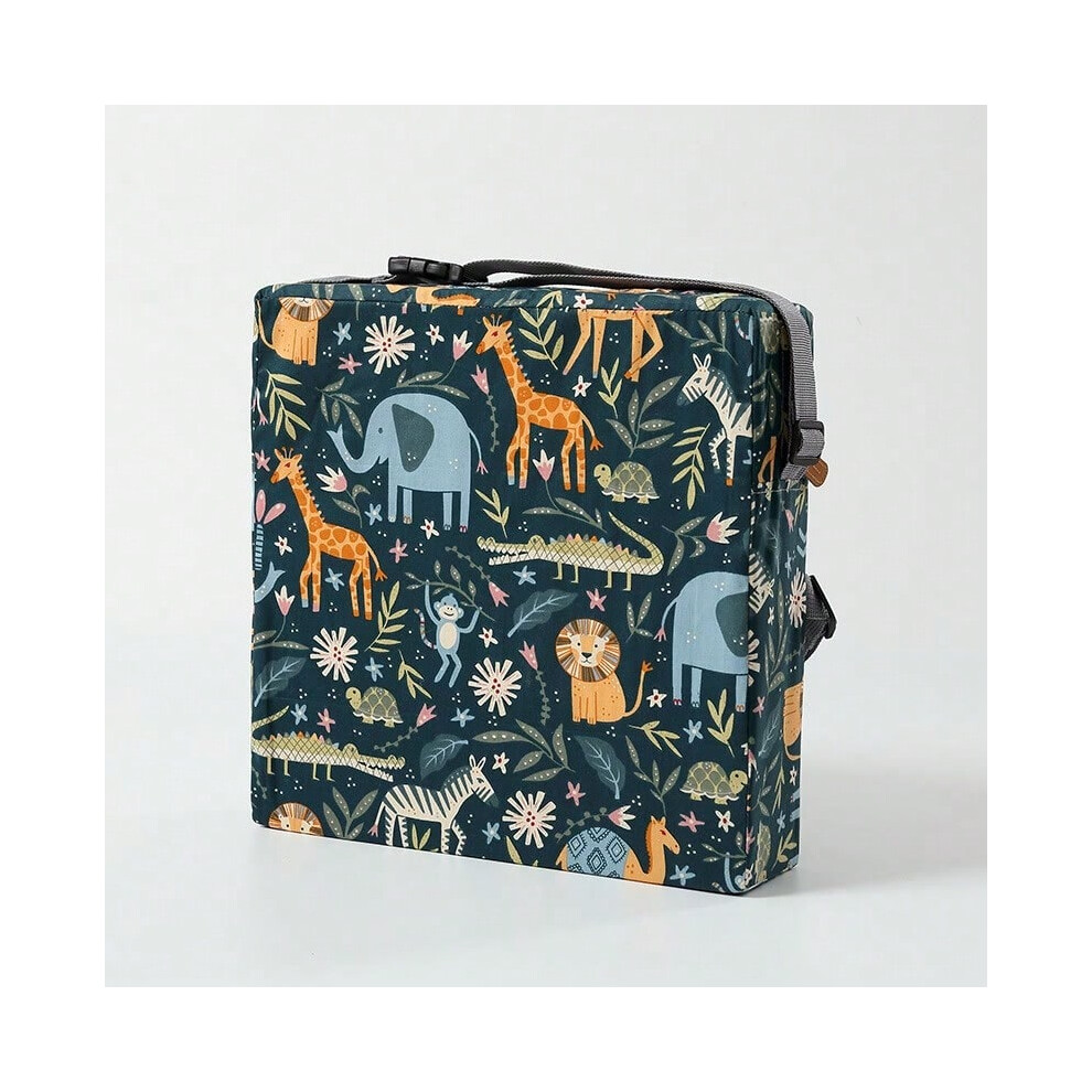(Dinosaur lion (non-waterproof thick canvas), 32*32*8) Baby booster seat cushion chair seat cushion children's dining chair cushion stool booster cushion
