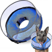 (L, Blue) Dog Cone, Inflatable Dog Cone After Surgery For Small Medium Large Dogs, Soft Cones With Enhanced Anti-licking
