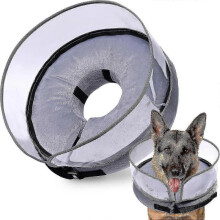 (S, Grey) Dog Cone, Inflatable Dog Cone After Surgery For Small Medium Large Dogs, Soft Cones With Enhanced Anti-licking