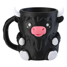 (Black)Highland Cow Ice Cream Pint Holder, Cute Animal Ice Cream Pint Cooler Containers with Spoon & Handle, Highland Cow Gifts