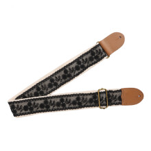 Schwarzes Spitzen-Design Nylon-Gitarre-Gurt Verstellbar für Bass, E-Gitarre, Akustik