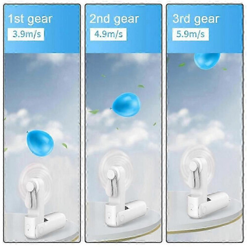 (white) Handheld Mini portable small fan Folding fan Student dormitory small fan 2