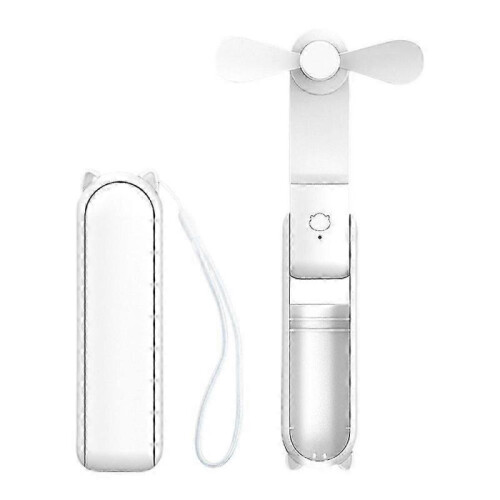 (white) Handheld Mini portable small fan Folding fan Student dormitory small fan