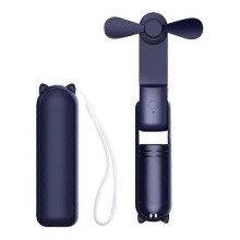 (blue) Handheld Mini portable small fan Folding fan Student dormitory small fan