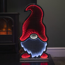 60cm Light up Christmas Gonk in Red Hat Infinity Decoration with LEDs