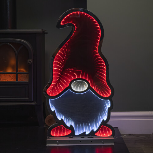 Snow Time 60cm Light up Christmas Gonk in Red Hat Infinity Decoration with LEDs