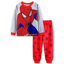 (5-6Years, Grey Red) Spiderman Kids Boys Batman Pyjamas Long Sleeve T-shirt Pants Sleepwear Pjs Set Super Hero Pajamas Age 3-7 Years