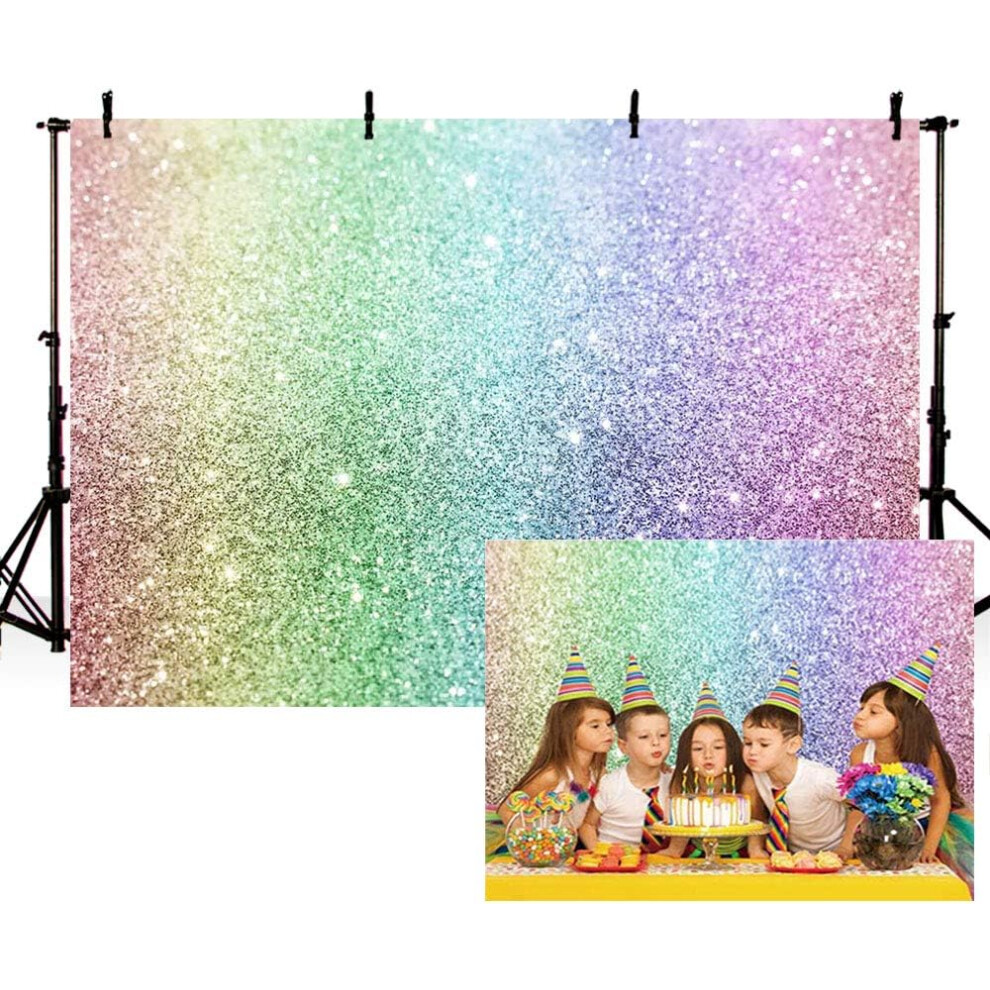 8X6ft Bokeh Backdrop Birthday Spots Bokeh Backdrop Wedding Prom Graduation Photography Background Happy New Year Party Decoration Purple/Gold 7042558853526