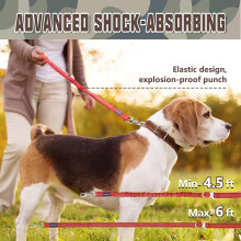 Dog Leash for Large Dogs, Heavy Duty Anti-Pull Shock Absorbing Dog Leash, Military Training Dog Leash for Medium to Large Dogs6ft, 2 Padded Handles