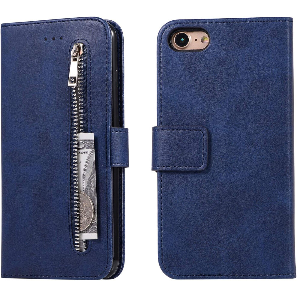 Photos - Case Wallet  for iPhone 6 Plus iPhone 6S Plus, 5 Card Slots Closure Zipper Handbag PU Leather Flip  with TPU Kickstand Co