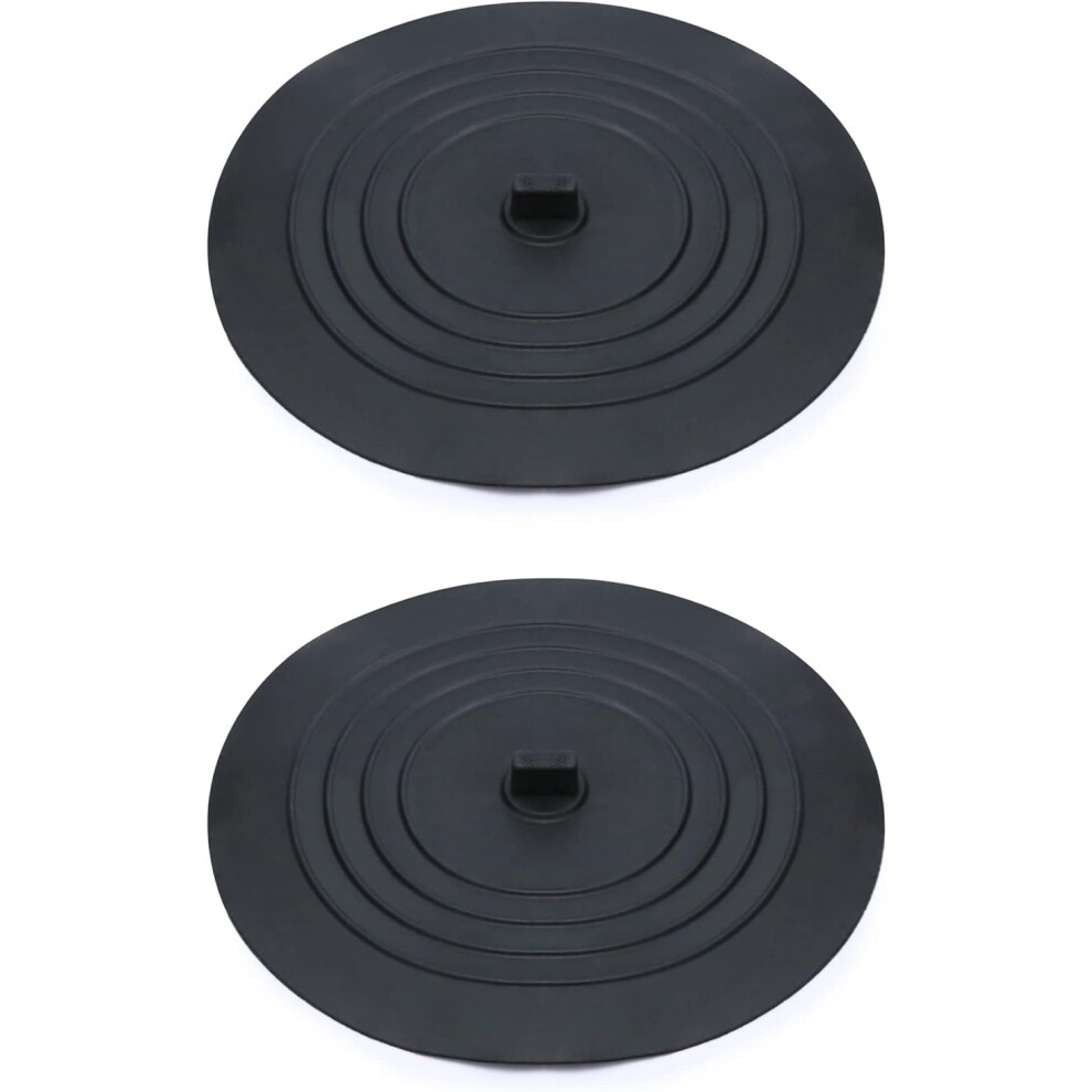 Set Of 2 Silicone Drain Plugs, Sink Plugs, Bathtub Stopper, 15Cm, For Kitchen Sink, Bathtub, Black 7042558859412