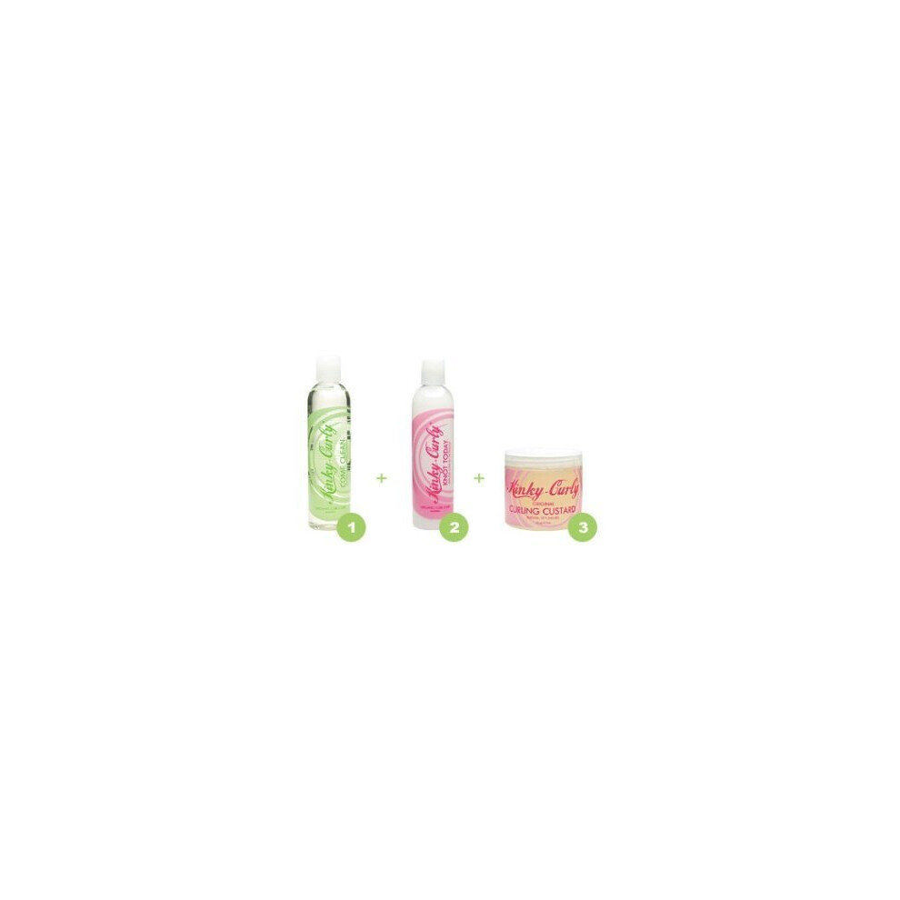 Kinky Curly Combo! Come Clean 8Oz & Knot Today 8Oz & Curling Custard 8Oz