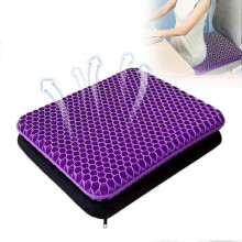 (42 x 36 x 3.5cm) Orthopaedic Gel Seat Cushion, Sciatica Tailbone Pain Relief, Honeycomb Coccyx Cushion with Cloth Cover, for Home Office